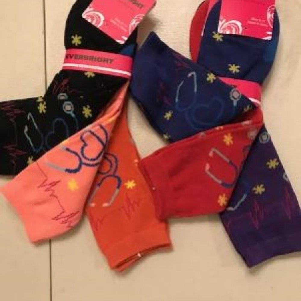 Ladies First Line Hero Socks Stethoscope Print